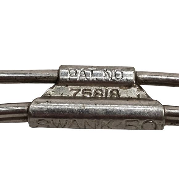 Swank 50 Tie Collar Bar Clip Clasp Silver Tone Pat Number 75818 Vtg - Picture 2 of 7